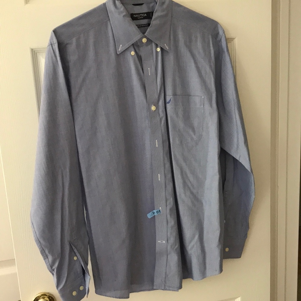 Nautica Men's Blue Shirt size large slim fit